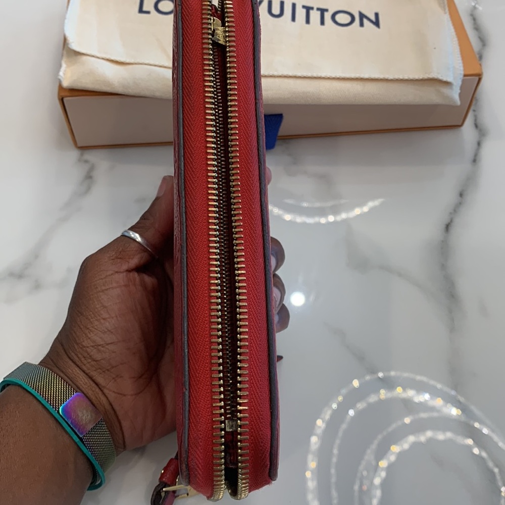 Louis Vuitton Red Empreinte Leather Zip Wallet - Picture 11 of 16